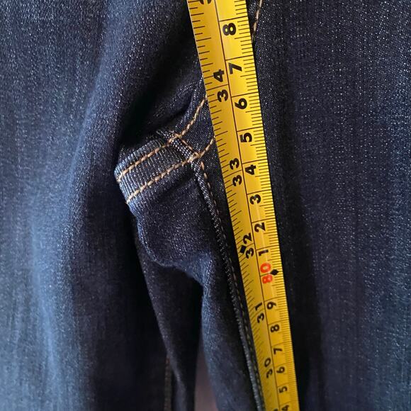 Judy Blue Women's size 11 / 30 Flare Dark Wash High Rise Jeans Frayed Preppy - Picture 10 of 12